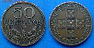 Португалия - 50 сентаво 1970 года до 14.02 - Португалия 50 сентаво 1970