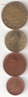 ЕВРОЦЕНТЫ: 1, 5, 10, 50 центов - Евроценты 50,10,5,1цент А