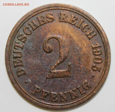 С РУБ.КАЙЗЕРРЕЙХ 2 пфеннига 1905г."А" до 15.02 в 22-00 - IMG_5924.JPG