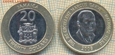 Ямайка 20 долларов 2008 г., до 14.02.2019 г. 22.00 по Москве - Ямайка 20 долларов 2008  5129