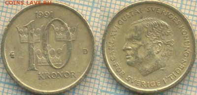 Швеция 10 крон 1991 г., до 14.02.2019 г. 22.00 по Москве - Швеция 10 крон 1991 3141