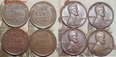 США пшеничные центы медь 4шт., 1940,42,44,52D-1 - IMG_9578ре