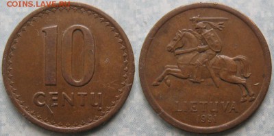 Литва 10 сенти 1991    до 17-02-19 в 22:00 - Литва 10 сенти 1991    180-к48-9868