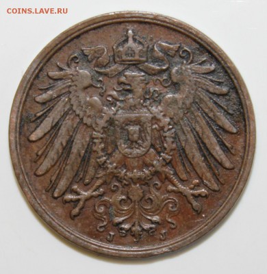 С РУБ.КАЙЗЕРРЕЙХ 2 пфеннига 1906г."J" до 15.02 в 22-00 - IMG_5921.JPG