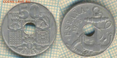 Испания 50 сентимо 1963 (65) г.,до 18.02.2019 г. 22.00 по Мо - Испания 50 сентимо 1963  5174