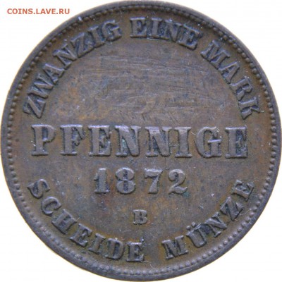 Мекленбург-Шверин 5 пфенниг 1872 до 16.02.19 22 мск - Мекленбург-Шверин 5 пфенниг 18721