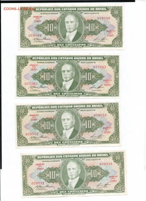 БРАЗИЛИЯ 10 КРУЗЕЙРО 1953-60 ФИКС - 5 002