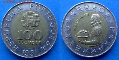Португалия - 100 эскудо 1991 года (БИМ) до 19.02 - Португалия 100 эскудо 1991