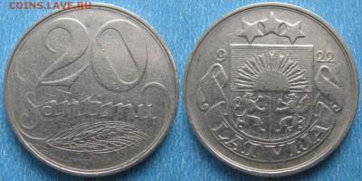 Латвия 20 сантим 1922 до 21-02-19 в 22:00 - Латвия 20 сантим 1922    180-к47-9649