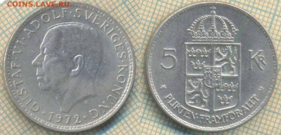 Швеция 5 крон 1972 г.,до 21.02.2019 г. 22.00 по Москве - Швеция 5 крон 1972  5220