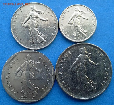 Франция - 4 монеты 1971-1979 гг до 19.02 - 4 фран 002