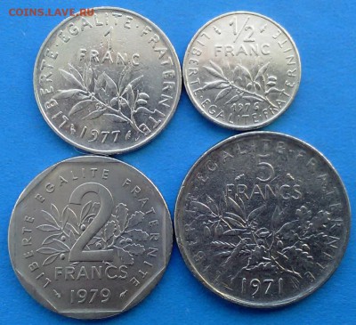 Франция - 4 монеты 1971-1979 гг до 19.02 - 4 фран 001