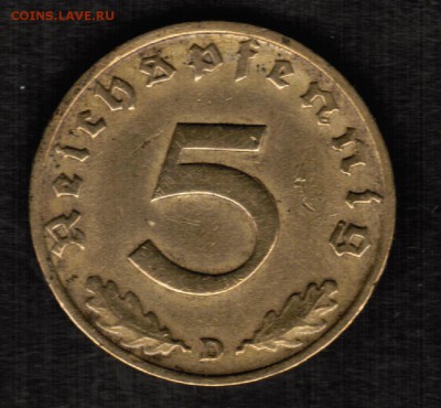 Германия-Третий Рейх- 5 рейхспфеннигов 1936 D(свастика) - CCI15022019_00004