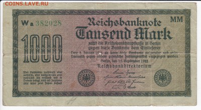 ГЕРМАНИЯ - 1000 марок 1922 г. до 22.02 в 22.00 - IMG_20190215_0001