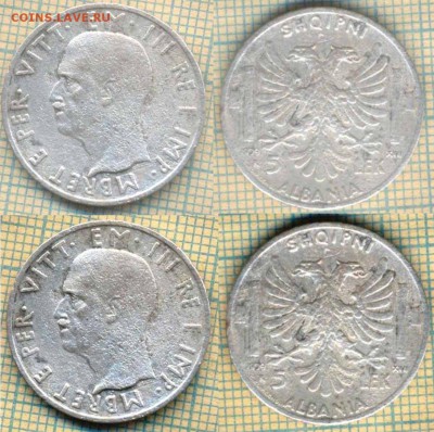 Албания 5 леков 2011 г., до 22.02.2019 г. 22.00 по Москве - Албания 5 леков 1939  5242