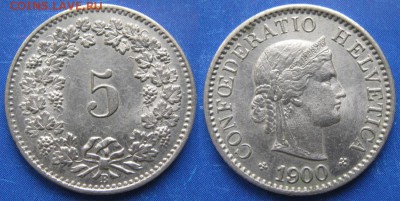 Швейцария 5 раппен 1900 до 23-02-19 в 22:00 - Швейцария 5 раппен 1900    6448