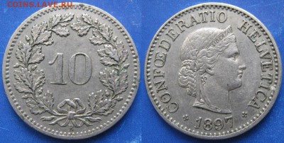 Швейцария 10 раппен 1897 до 23-02-19 в 22:00 - Швейцария 10 раппен 1897     6440