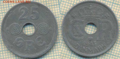 Дания 25 эре 1945 г., до 21.02.2019 г. 22.00 по Москве - Дания 25 эре 1945  5224