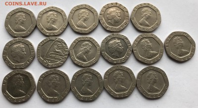 20 пенсов Великобритания 16 шт с 1 рубля - 1C6AB1E2-0D50-46F8-B8A5-57CF5B78C82A