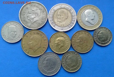 Турция - подборка из 10 монет до 24.02 - наборы 006