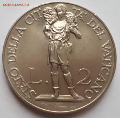 Ватикан 2 лиры 1929.  ТИРАЖ - 10 000. - 1 (2)