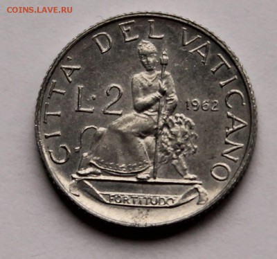 Ватикан 2 лиры 1962.  ТИРАЖ - 25 000. Не консилиум. - 1