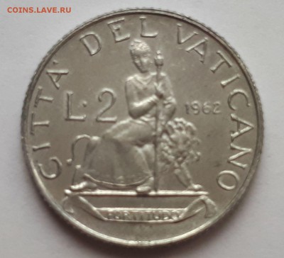 Ватикан 2 лиры 1962.  ТИРАЖ - 25 000. Не консилиум. - 1 (2)