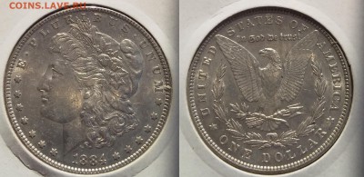 1 доллар 1884 США. Серебро. до 21.02.2019 22:00 мск - Доллар 1884