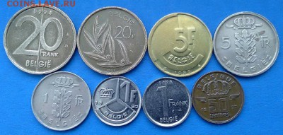 Бельгия - подборка из 8 монет до 24.02 - кучки 001