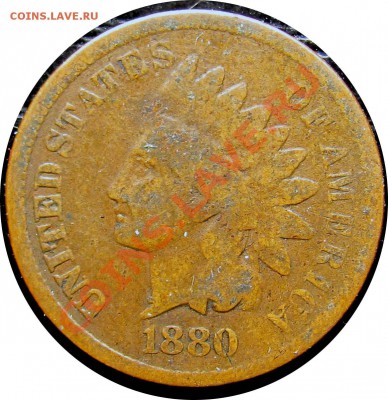 N09 1¢ США 1880 Indian Head G-VG до 15.06 в 22°° - N09 1 c 1880_1new
