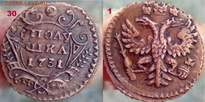 Полушки 1730-1754 годов. Галерея - 1-денги полушки6