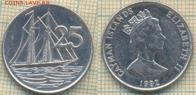 Каймановы острова 25 центов 1992 г., до 24.02.2019 г. 22.00 - кайманы 25 центов 1992  5260