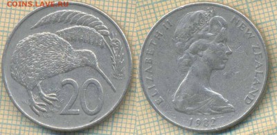 Новая Зеландия 20 центов 1982 г., до 25.02.2019 г. 22.00 по - Новая Зеландия 20 центов 1982  5271