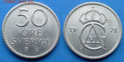 Швеция - 50 эре 1972 года до 26.02 - Швеция 50 эре 1972