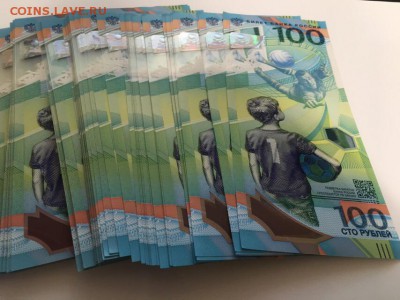 100 рублей 2018 года "ФУТБОЛ" (АА и АВ), фикс - БоныФутбол