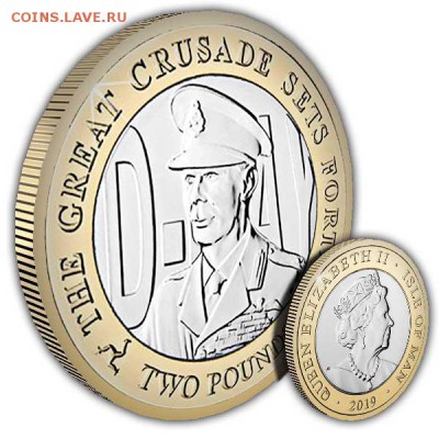 Биметаллические монеты Мира_новинки - Isle-of-Man-2019-D-Day-King-George-VI-Coin-1