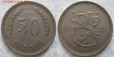 Финляндия 50 пенни 1921 до 28-02-19 в 22:00 - Финляндия 50 пенни 1921    169-ак3-3657