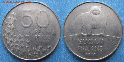 Финляндия 50 пенни 1990 до 28-02-19 в 22:00 - Финляндия 50 пенни 1990 M    180-ас61-10130