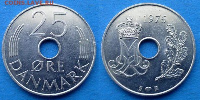 Дания - 25 эре 1976 года до 26.02 - Дания 25 эре 1976
