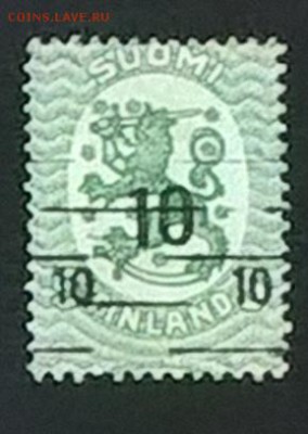Финляндия 1919 1м надпечатка 10 - 422