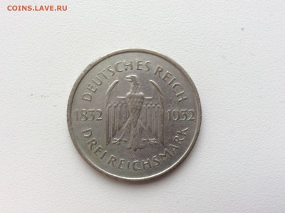 3 марки. 1932г. Гёте. Серебро. - 58BDA81F-1692-4D8D-9C28-BAFC116EFE5C