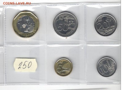 Набор монет Сингапура. 1$, 50, 20, 10, 5 центов 2013 - Сингапур 1