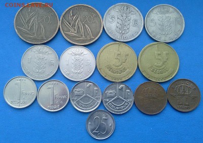 Бельгия - подборка из 15 монет (BELGIE и BELGIQUE) до 3.03 - сборки 001