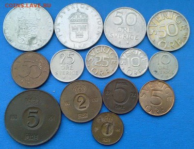 Швеция - подборка из 14 монет до 3.03 - сборки 009
