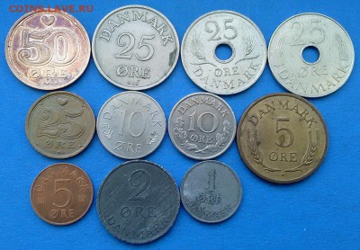 Дания - подборка из 11 монет до 3.03 - сборки 007