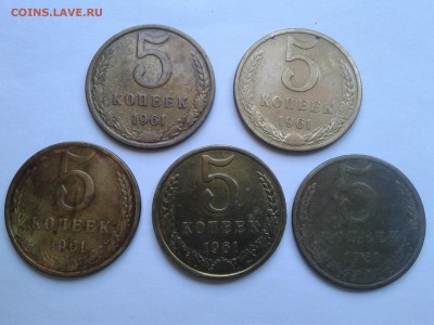 Все разновидности 5 коп. 1961г. 104,106,107,108,105. - 20190225_165754
