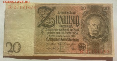 ГЕРМАНИЯ 20 марок 1929г до 27.02.19г 22.30 МСК - 1