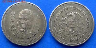Мексика - 1000 песо 1989 года до 4.02 - Мексика 1000 песо 1989