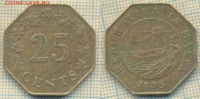 Мальта 25 центов 1975 г., до 04.03.2019 г. 22.00 по Москве - Мальта 25 центов 1975  5373