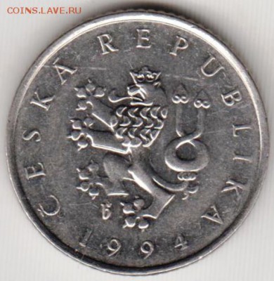 Чехия 1 крона 1994 г. до 24.00 05.03.19 г - 003